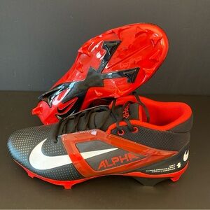 Nike Alpha Menace 4 Pro Red Black White Football Cleats FZ7702-004 Men’s size 15
